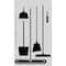 5S Supplies 5S Housekeeping Shadow Board Broom Station Version 2 - Gray Board / Black Shadows  With Broom HSB-V2-GRAY/BLACK-KIT - alternate 1